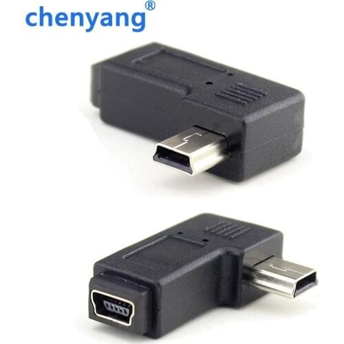 Universal short Right + Left 90 Degree Cable Mini B male to USB Mini B Female extention Data Adapter for Camera GPS MP3 ect