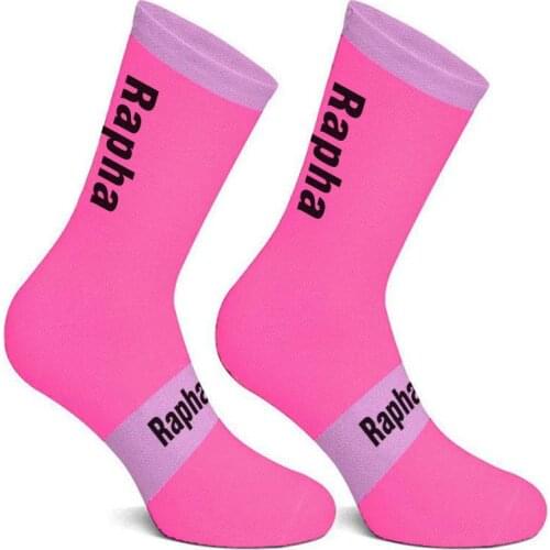 High quality Professional Brand Socks Breathable Road Bicycle Socks Men and Women Outdoor Sports Racing Cycling Socks Pink