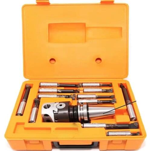High precision 2 inch F1-12-50mm boring head, spindle MT2 MT3 MT4 NT BT 30 40 R8 9pcs carbide 12mm boring tool boring rod set