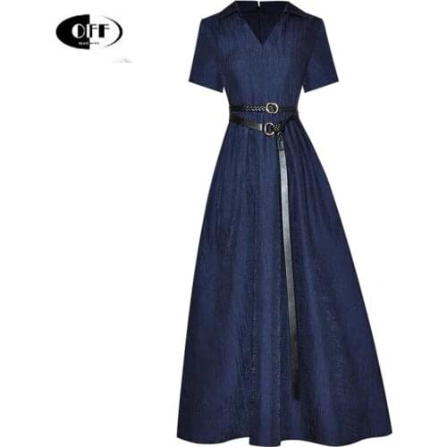 Celebrity Designer Runway Midi Long Dress Summer Vintage Solid V-neck Short Sleeve Traf Elegant Retro Dresses Women Clothing ZA