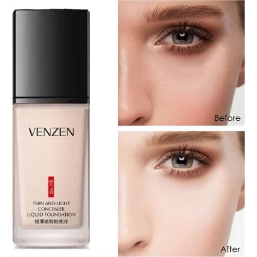 VENZEN BB Cream Light Concealer Foundation Liquid Brightening Complexion Lasting Moisturizing Waterproof BB Cream Cosmetics