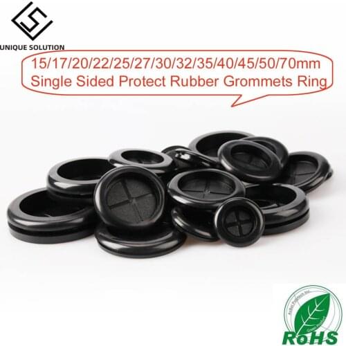 1/10p Single Sided Protect Rubber Grommets Ring 15/17/20/22/25/27/30/32/35/40/45/50/70mm Odorless Rubber Gasket For Protect Wire