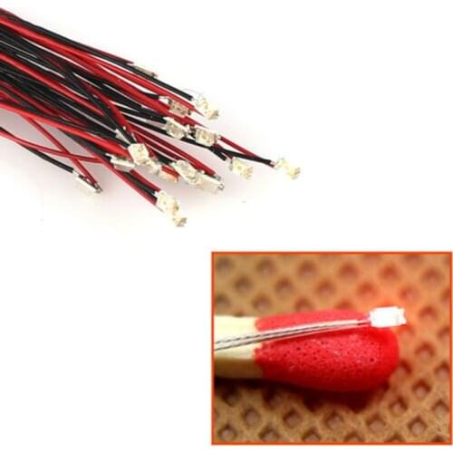 10Pcs T0603WM SMD Led Pre-soldered Micro Litz Wired Leads Red SMD Led Lamp Model 200mm Prewired Emitting Diodes Light