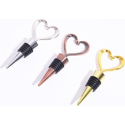 2pc/3pcs Portable Corks Exquisite Stoppers Elegant Heart-shaped Red Wine Bottle Stopper Twist Red Wine Plug for Wedding Gifts
