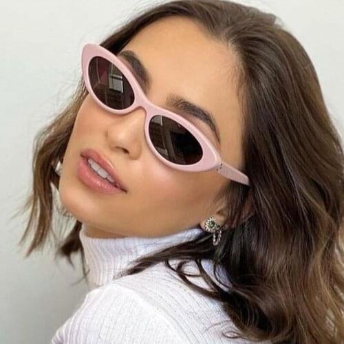2021 Travel Pink Cats Eye Vintage Sunglasses Women Men Fashion Rice Nail Small Sun Glasses Cool Elegant Cat Eye Shades Gafas