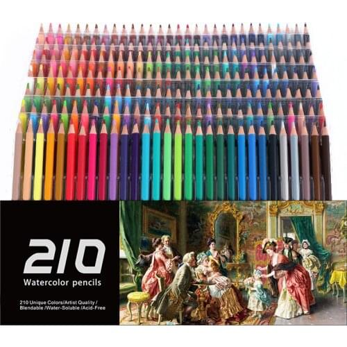210 Colors profesional Watercolor Drawing Set Colored wood lead Pencils Artist Painting Sketching Color Pencil School Art Supply