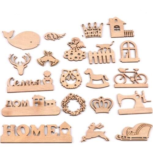 5pcs Angel bike and horse pattern Wooden Scrapbooking Art Collection Craft for Handmade Accessory Sewing Home Decoration M2136