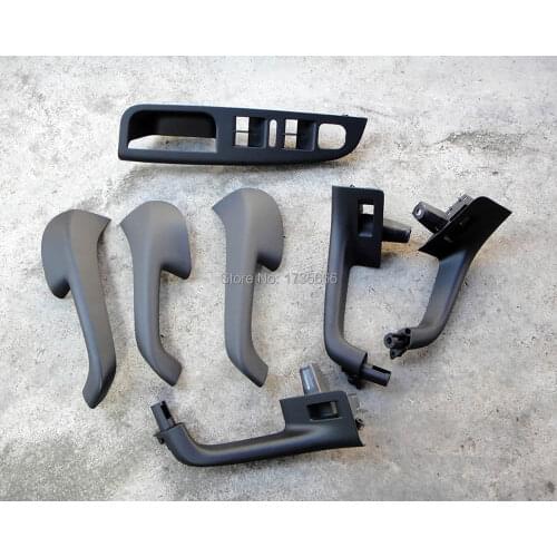 7PCS Black Blk Door Lower Grab Handle For VW LH 06 -09 Jetta Golf Mk5 GTi Base Sedan 4-Door Wagon 4-Door