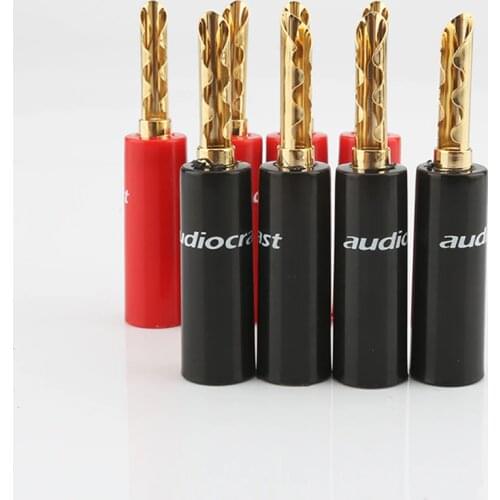8pcs Nakamichi BFA Banana Plug Connector 24K Gold Plated speaker cable plug 8pieces
