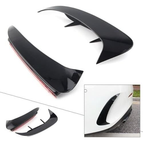 Car Rear Bumper Fins Canards Splitters For Benz A Class W177 A220 2019 2020 Glossy Black ABS Plastic 2Pcs