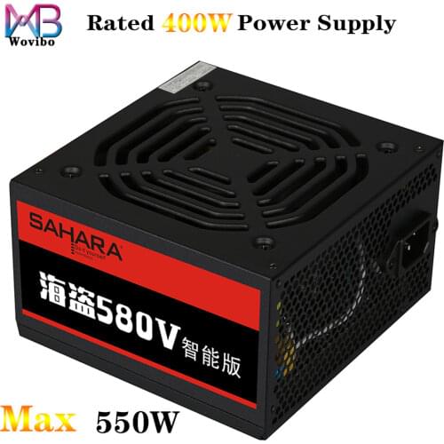 PC Power Supply Max 550W Rated 400W For ATX Computer Case Gaming 120mm Fan Ventilador 20 24PIN 12V Desktop EU Plug