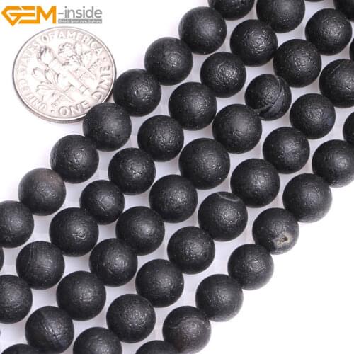 Natural Round Black Frost Matte Agates Beads For Jewelry Making 15inches 8-14mm DIY Jewellery FreeShipping Wholesale Gem-inside