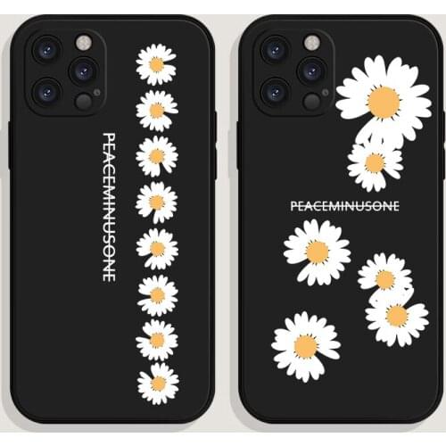 Cartoon Flower Daisy brand Phone Case For iPhone 12 Mini 11 Pro Max X XR XS Max 7 8 7Plus Clear Shockproof Soft Silicone Cover