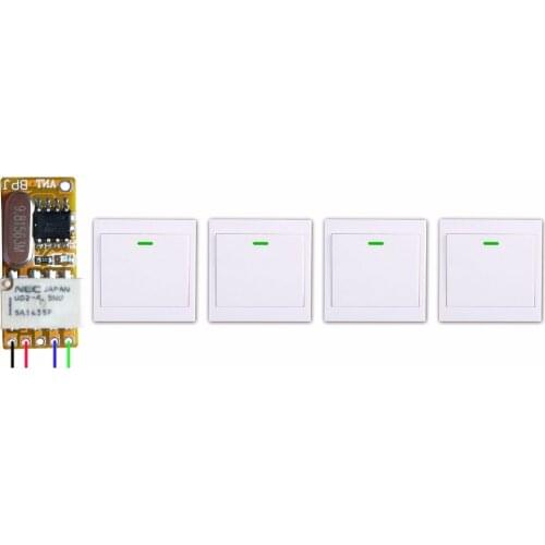 DC3.5V-12V Wireless Remote Control Switch DC3.5v 3.7v 5v 6v 7.4v 8.4v 9v 12v Mini Relay Receiver +Wall Panel Remot Transmitter