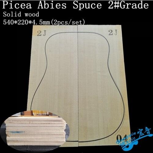 2#Grade Picea Abies Alps Spruce Solid wood Guitar Top 41 Inch DIY Wood Guitar Panel Handmade Guitars Making Material 4.5*215*5