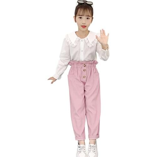 Kids Clothes Girls Blouse + Jumpsuit Girl Clothes Spring Autumn Kids Girls Clothes Casual Style Childrens Clothes Girl