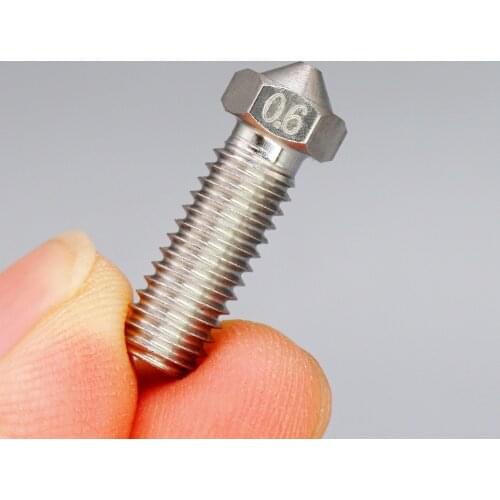 All-Mental Stainless Steel Volcano Nozzle For 3D Printer 0.6-1.2mm Extruder hot end For 1.75mm filament M6 Nozzles parts