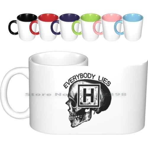 Dr House-Everybody Lies ( Skull ) Ceramic Mugs Coffee Cups Milk Tea Mug Hugh Laurie House Dr House Greg Gregory Dr House Tv