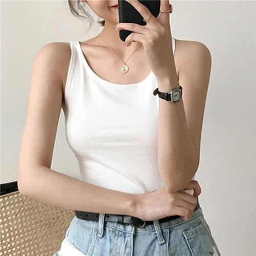 Camisoles Women Solid Simple Backless Leisure Womens Korean Style Tanks Tops Slim Crop Top Basic Sexy All-match Bodycon