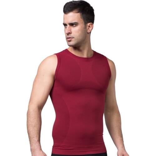 Shapewear Men Tight Fit Fitness Sports Tops Summer Quick-drying Abdomen Vest Outer Corsets Body Shapers Tunic Waist Trainer Top