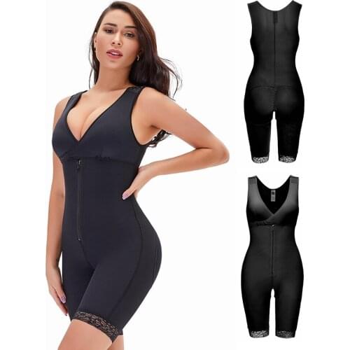 Waist Control Corrective Underwear Butt Lifter Thigh Slimmer Full Body Shaper Shapewear Zipper Women Slimming Overbust Bodysuit