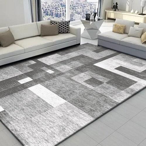 Home Living Room Carpet Nordic Geometric Modern Simple Absorbent Non-slip Bathroom Mat Bedroom Retro European Style Door Mat
