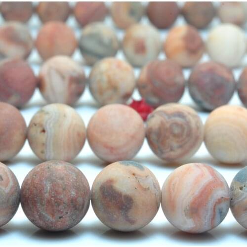 Red Crazy Lace Agate Matte Round Loose Beads Wholesale Gemstone Semi Precious Stone Bracelet Necklace Diy Jewelry Making Design