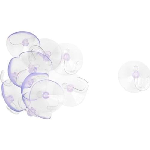 PVC Plastic Suction Cup Hook 40mm 12 Pcs Clear Blue