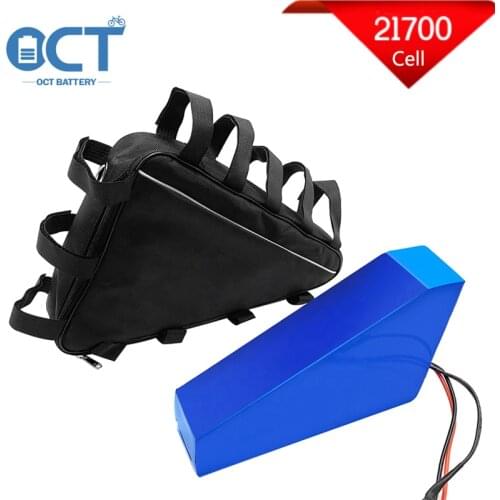 Li-ion Rechargeable 21700 Cell Triangle Batteries ebike Battery Pack 36V 48V 52V 48Ah 43.2Ah Electric Bike 1000W 1500W Motor