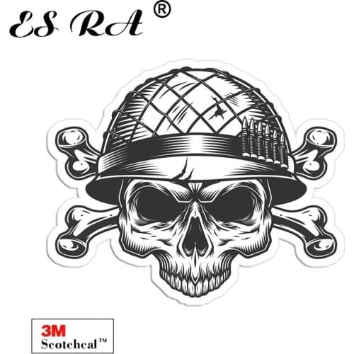 Monochrome Vintage Military Skull Design Stickers Laptop Decals Vinyl Pegatinas 3M Matt for Helmet Pitcher Luaggage Fridge Home