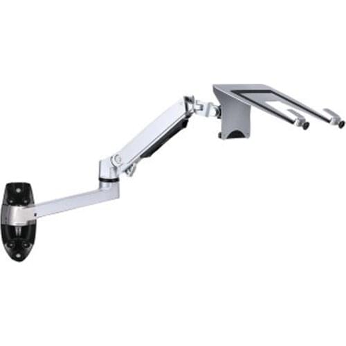 DL-7012LP 10"-27"lcd monitor wall mount mechanic spring 2 long foldable arm aluminum 90mm clamp 360 rotate to 17" laptop stand