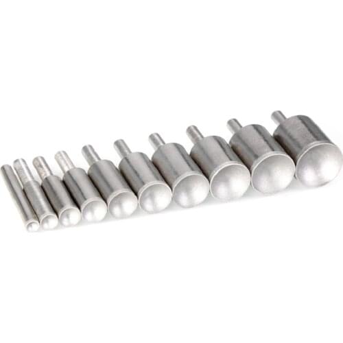 New 6pcs/set OD5-10mm 600# Diamond Grinding Heads Cylindrical Wheel Ball Polishing Tools for Beeswax Agate Jade