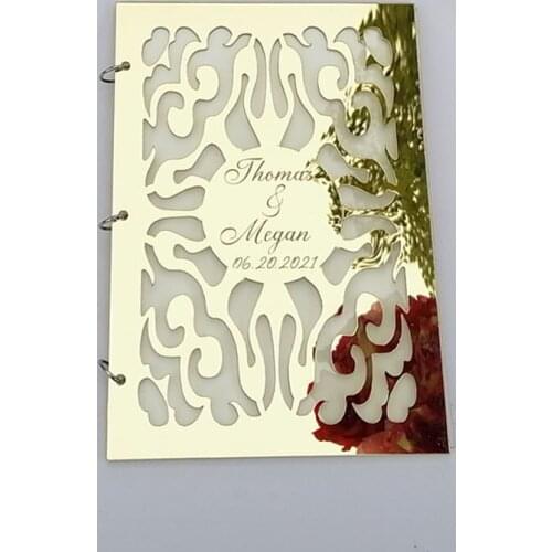 New Acrylic Mirror Wedding Guest Book Personalized Name and Date Guestbook Custom Wedding Decoration Guestbook Party Supplies