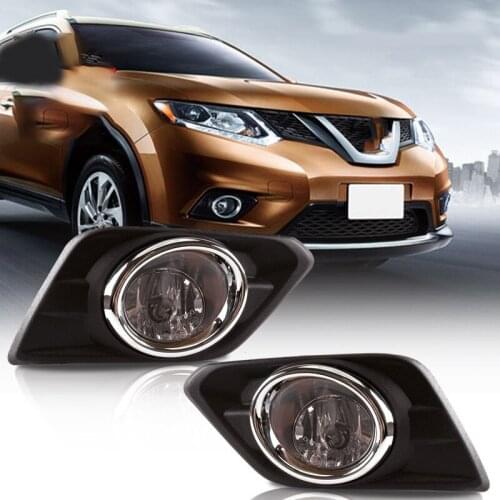 NEW-Car Fog Lights LED Fog Light Headlight Switch Harness Cover Fog Lamp Assembly Frame Grilles for Nissan X-Trail 2014-2016