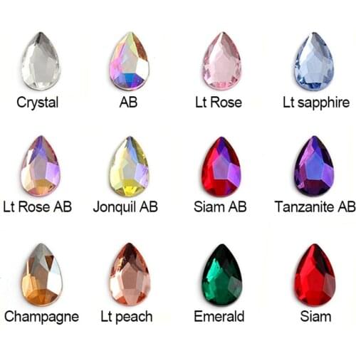 30pcs Crystal Nail Rhinestones 3D Strass Fat Water Drop Stones AB Manicure Nail Art Decoration Charms Gem Jewelry Accessories