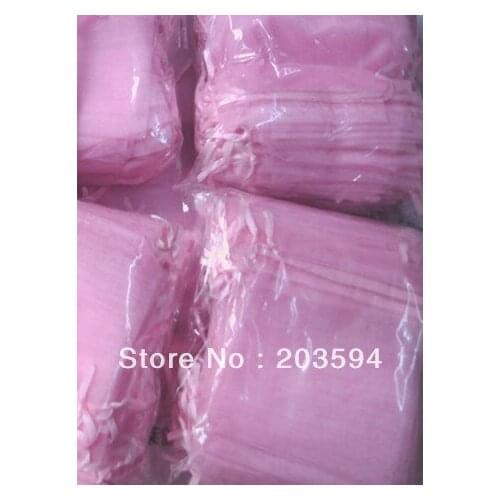 Wholsale 300pcs Organza Wedding Gift Luxury pink Organza Wedding Favor Xmas Gift Bags Jewellery Pouches 7x9cm