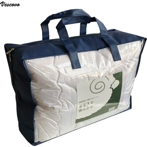 VESCOVO sheep wool quilts 200*230 queen twin size autumn winter wool comforter light weight duvet insert