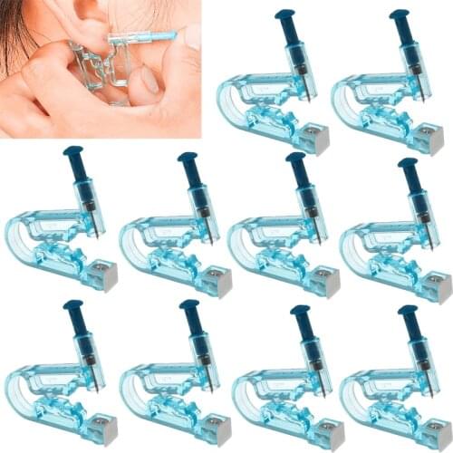 1-10PCS Ear Piercing Gun Kit Disposable Disinfect Safety Earring Piercer Machine Studs Nose CLip Body Jewelry Piercing Tools