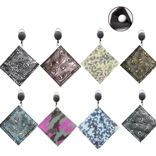 8 Colors Golf Ball Cleaning Towel Golf Club Towel Waterproof Golf Sports Towel with Carabiner Clip Easy-pull Hanging Buckles