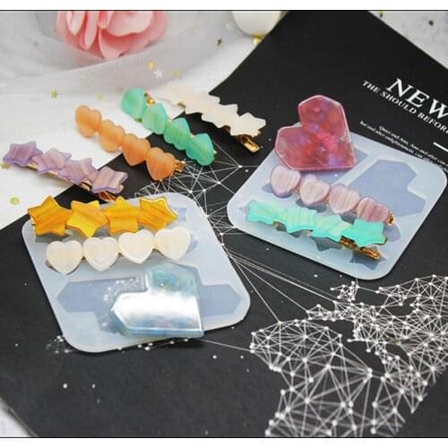 Crystal Epoxy Resin Mold Hair Clip Casting Silicone Mould Hairpin Making Tool Drop shipping
