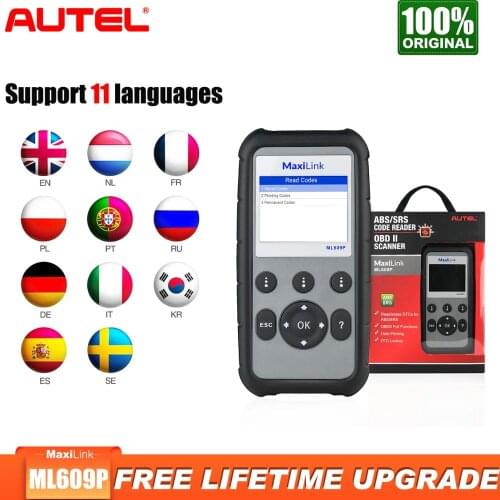 Autel MaxiLink ML609P Obd2 Scanner Code Reader Car Didgnostic Tool ABS SRS escaner automotriz profesional live sensor data
