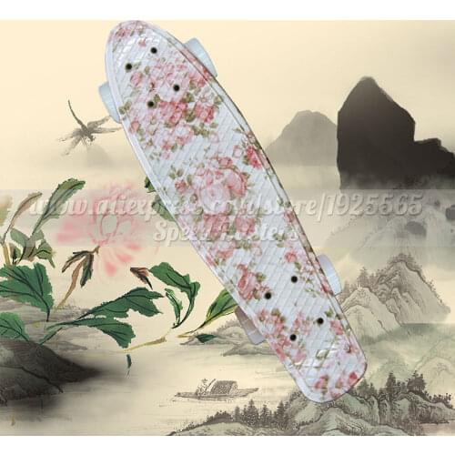 22Inch Peny Board Girl Skateboard Kids Complete Retro Cruiser Mini Floral Longboard Skate Fish Long Board skate wheel Board