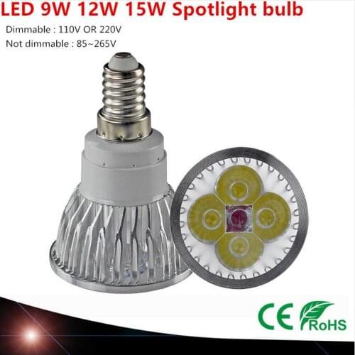 1 pcs Super Bright 9W 12W 15W E14 LED lamp 110V 220V Dimmable Led Spotlight warm Natural Cools White E14 LED lamp