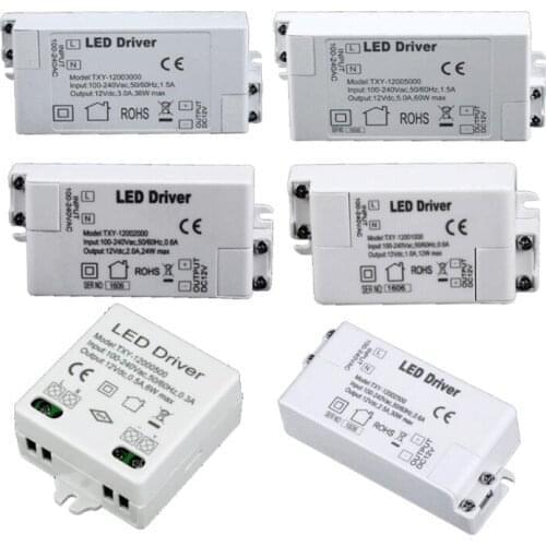 12V 60w 36w 24w 12w 6w 110V-220V Lighting Transformers high quality safe Driver for LED strip 3528 5050 power supply