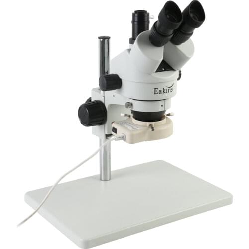 3.5X-90X Continuous Zoom Trinocular Stereo Microscope +Big Size Metal Stand 0.5X/2X Auxiliary Objective Lens+56 LED Ring Lamp