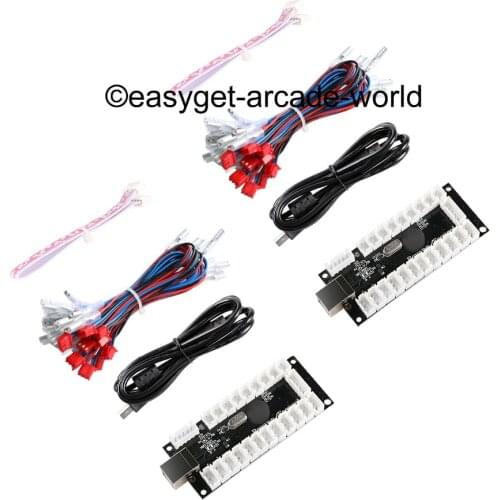 Zero Delay Arcade USB Encoder PC To LED Joystick Arcade Rocker Circuit Board Control Panel For LED 5pin + Arcade Push Button DIY