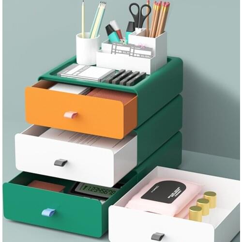 Storage Box Desktop Shelf Drawer Type Multi-layer Office Storage Box Storage Box Desk Storage and Organization