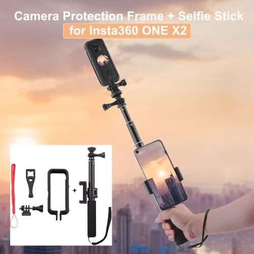 Camera Protection Frame Mobile Phone Selfie Stick for Insta360 ONE X2 Vertical Expansion Adapter Mount Holder Border Cage Case