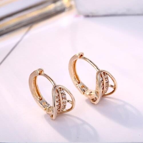 FYM Brand High Quality 3 Colors Round Shape Luxury Hoop Earrings AAA Cubic Zircon Earrings For Women Party