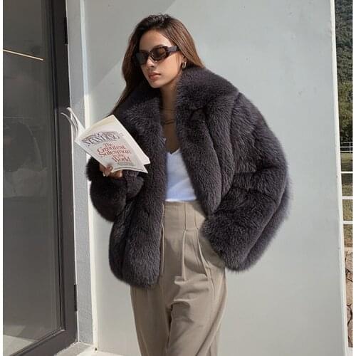 2020 Winter Luxury Design Female Fluffy Natural Real Fox Fur Coat Women thickening outwear